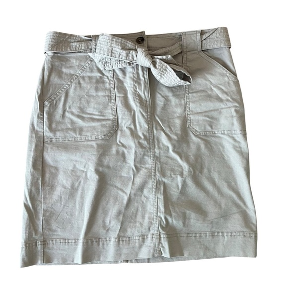 Kersh Khaki Belted Skirt Size M Cotton Tencel Stretch Pockets Casual Workwear - Picture 5 of 14